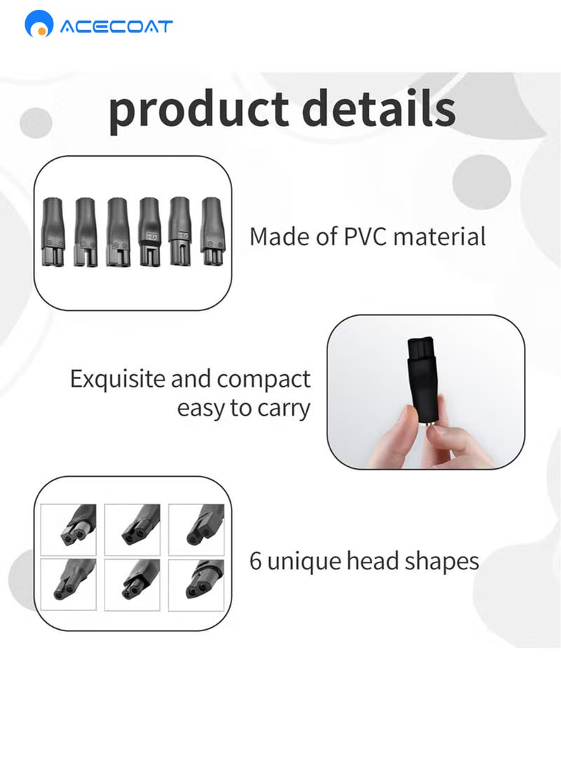 ايسكوت شاحن ماكينة حلاقة، 6 قطع محول ماكينة حلاقة عالمي، 6 قطع محول سلك إمداد طاقة فريد من نوعه على شكل رأس، موصل تيار مستمر، شاحن ماكينة حلاقة اللحية، طقم شاحن ماكينة حلاقة للرجال، حل شحن متعدد الوظائف - Image 3
